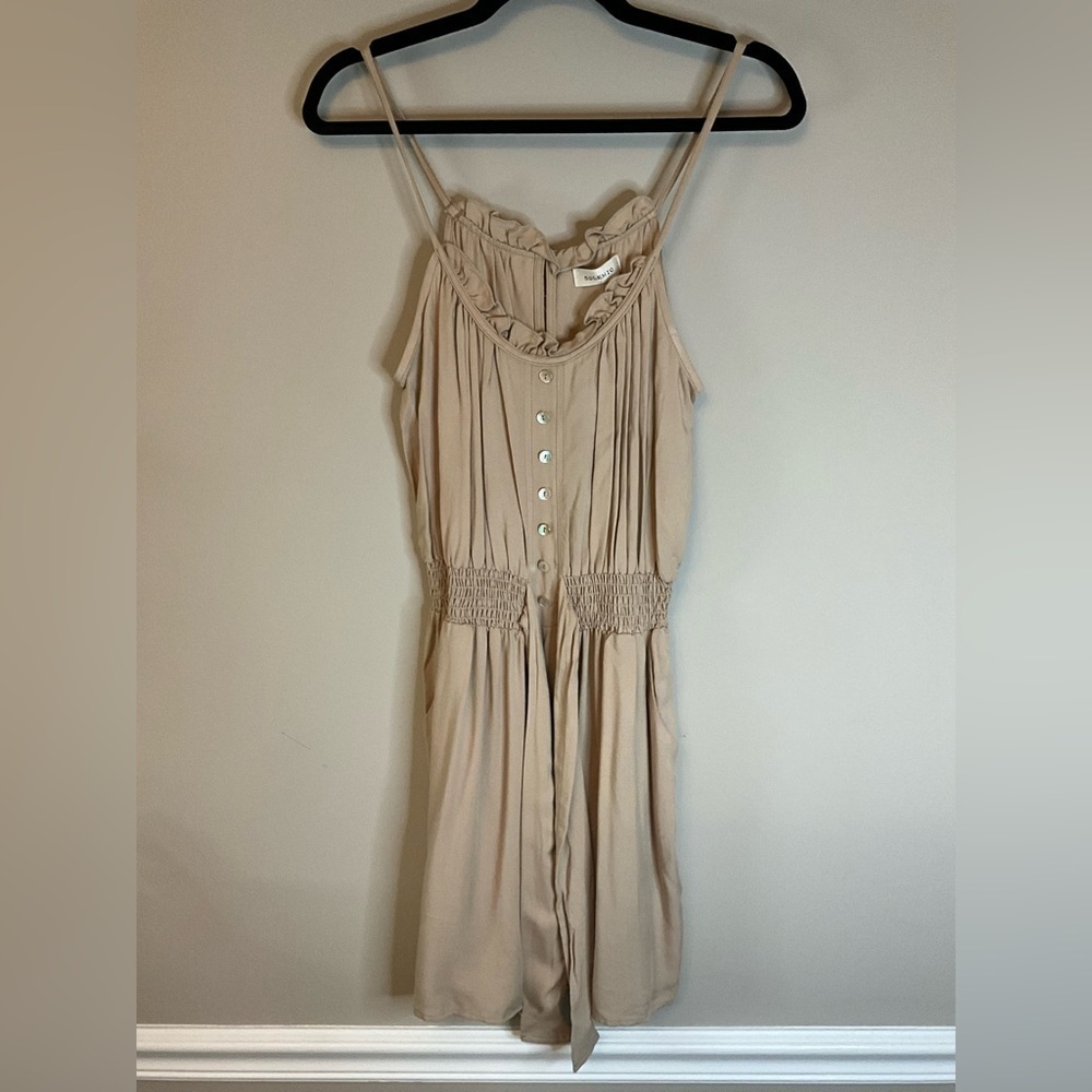 NWT Lulu's Solemio Dress Cinch Waist Mini with Pockets Size Medium